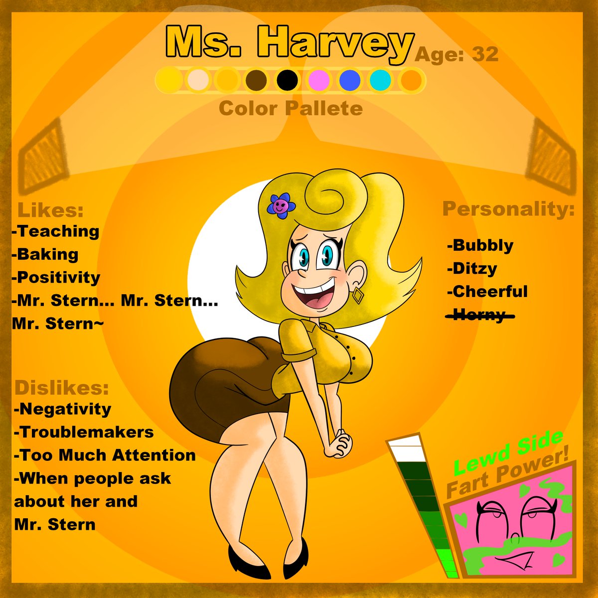 BiggyPiggy9's tweet photo. The updated Bio and Design for my OC, Ms. Harvey! https://t.co/Kp0XufkkX9
