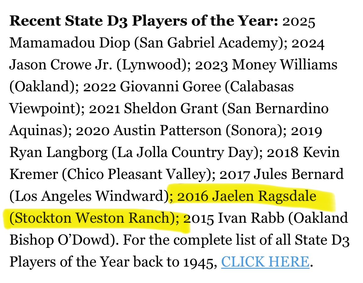 ranchbball's tweet photo. With @CalHiSports announcing the State Players of the Year today, it’s only right to congratulate all and walk down memory lane for our guy and his 2016 D3 State Player of the Year season! Happy Birthday, J-Rags!! https://t.co/9TD1RfyGsx