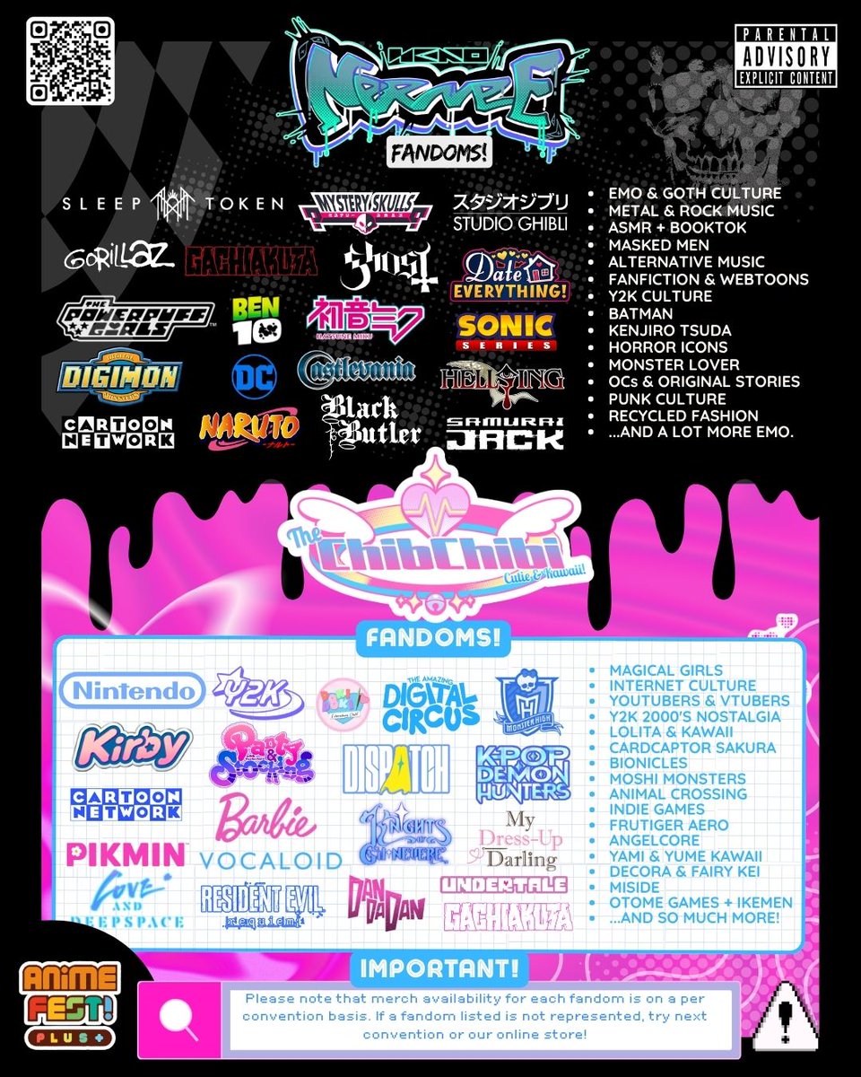 ✨FANDOMS AVAILABLE✨

Here are the list of fandoms that our artists participate in. Please do read the bottom note!

(3/6) #animefestplus2026
