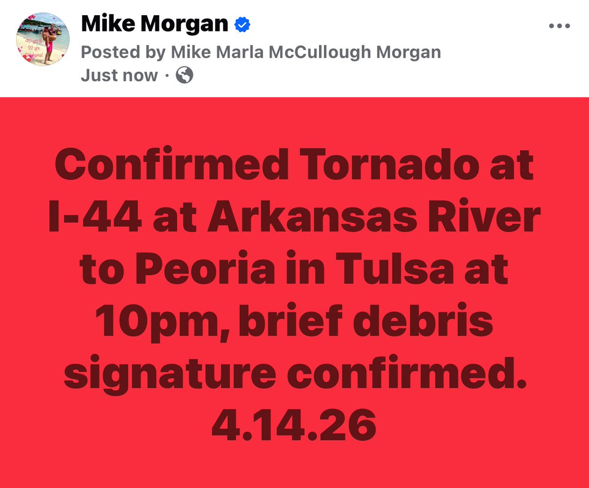 MikeMorganKFOR's tweet image. #okwx #tornado #Tulsa 4.14.26