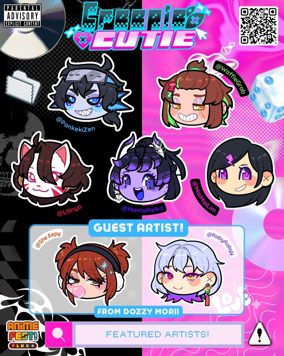 📢 FEATURED ARTISTS!🎨

Allow us to also introduce to you, all the amazing artists featured in our line-up. Each artist specializes in their own fandoms!

Let's also welcome our lovely guest artists from Dozzy Morii joining us this event! (🔗 below)

#animefestplus2026