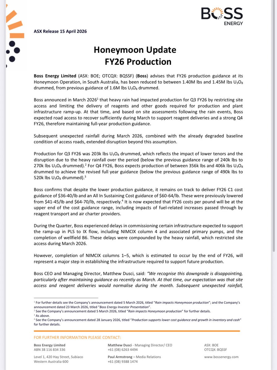 quakes99's tweet photo. 🫠Here we go again... another unforeseen #Uranium production shortfall⤵️⛏️ at a time when #Nuclear fuel demand is soaring every single day to levels not seen in 5 decades!⤴️⚛️⛽🌍 This uranium bull market will be one for the commodity #investing history books!💰🛸🌜📚🔍👀🤠🐂🌊🏄 https://t.co/1kf4jCzRl6