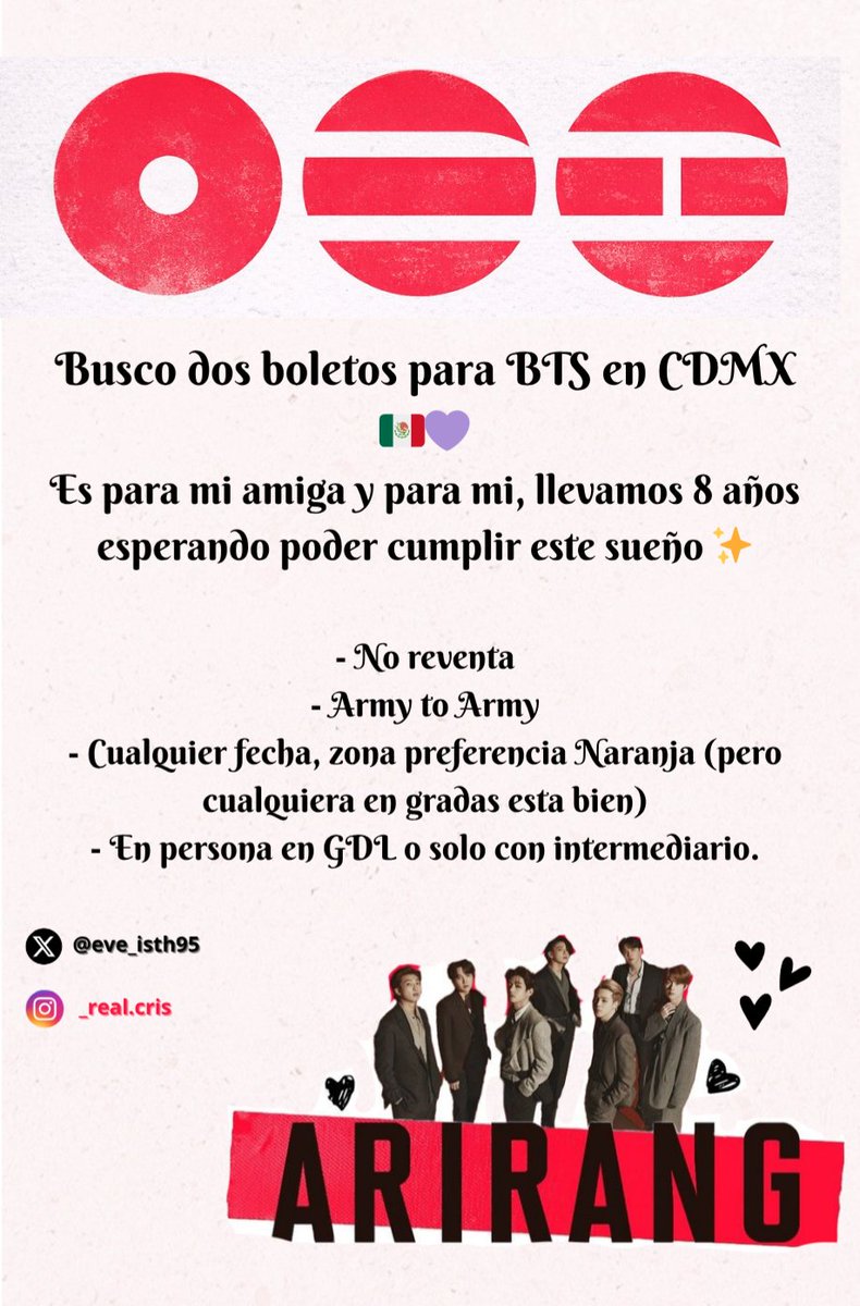 eve_isth95's tweet photo. Siento que estoy entrando en la locura, por favor ayudenme a conseguir mi boletito, no me interesa la zona y el dia solo quiero estar ahi 😭
Me ayudan con un rt? 🥹🙏
@silvaanaavaz @fersoulsjm https://t.co/sZsmJbdGRg