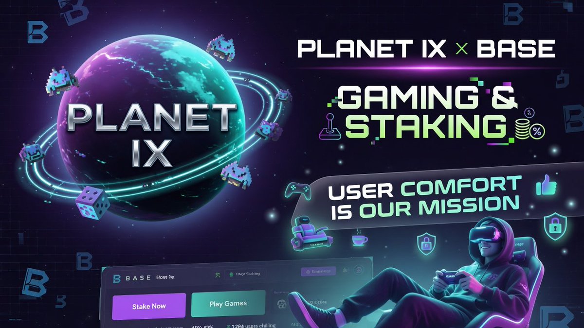 planetixlife's tweet photo. Blockchain has been stably implemented by major players; the next phase is for businesses capable of bringing users to Web 3 and educating them. Planet IX, with 5 years of experience and as a partner of Base, aims to bring as many people as possible to the blockchain through gaming, staking, and P2E.

Blockchain is the future of humanity. @Planetix0 
#blockchain #planetix