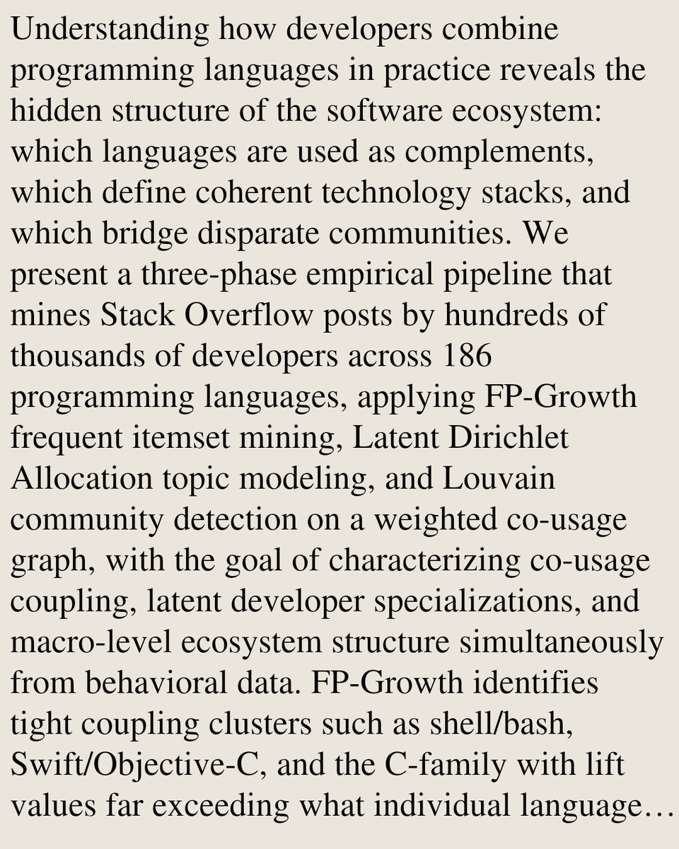 Programming Language Co-Usage Patterns on Stack Overflow: Analysis of ...