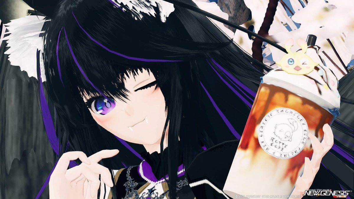 #メンテの日なのでSSを張る 
#PSO2 #NGS無加工SS 
ちょっとずつ暑くなってきた…🫠
ということで冷たいコーヒー飲んで涼しもう🎐꙳⋆(〜￣▽￣)〜