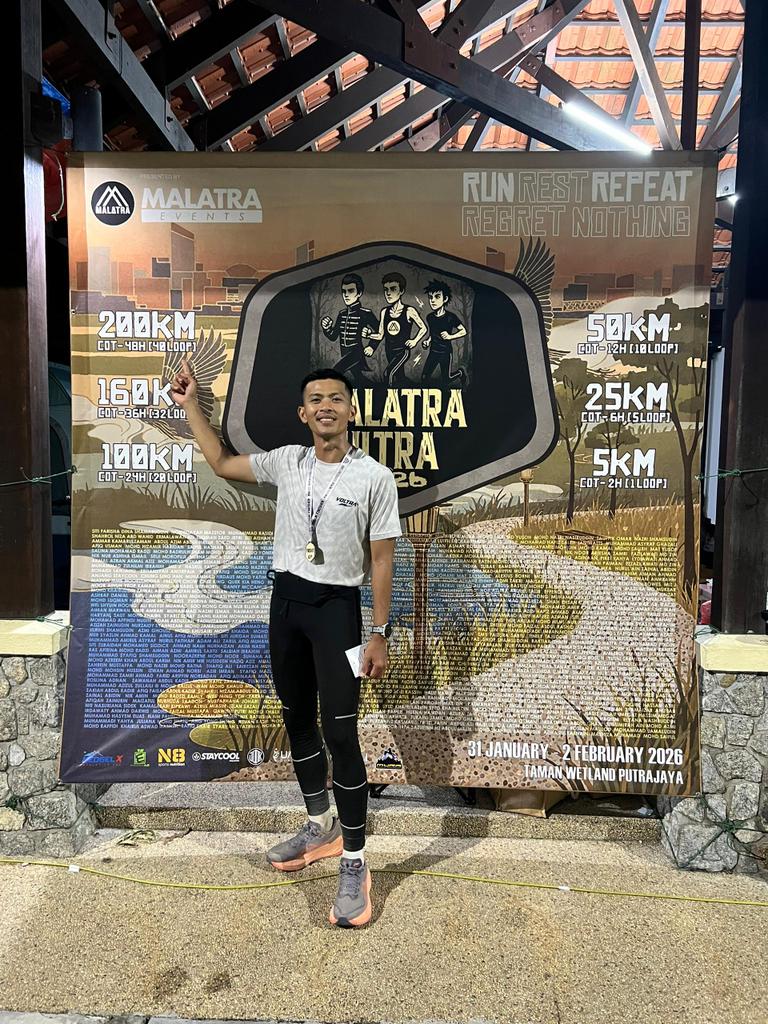 imronomovic's tweet photo. MALATRA ULTRA 2026

Category : 200KM
Time : 38jam
Position : 4th (FINISHER 🙌)

Alhamdulillah. 200km aku dapat rasa sakit dan susahnya nak habiskan. misi aku untuk habiskan seawal yang boleh tanpa buang masa yang banyak. Sakit? pasti. Mengalah? tidak 🙏 https://t.co/JYmOxB0OTv