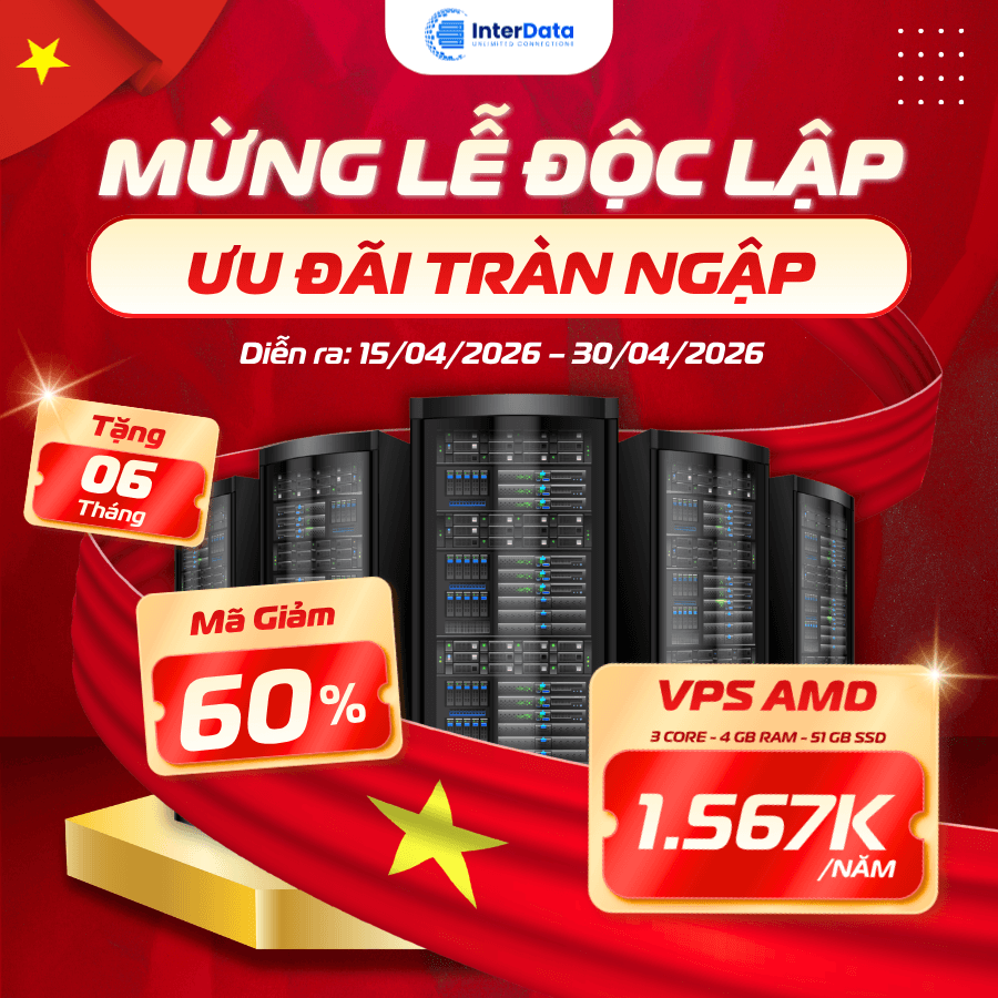 Interdatavn's tweet image. 🇻🇳 Mừng Lễ Độc Lập - Ưu Đãi Tràn Ngập 🇻🇳
Chi tiết tại: interdata.vn/canhme/
Nhân dịp Đại Lễ 30/04 - Ngày Giải Phóng Miền Nam, Thống Nhất Đất Nước, InterData mang đến ưu đãi Victory Month 2026 - Tối ưu cho hiệu năng và chi phí
#InterData #VPS #CloudServer