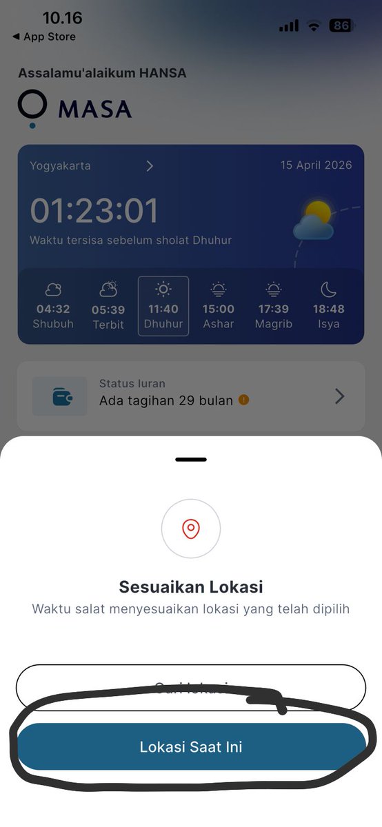LabMuID's tweet photo. @garrettpopkorn @muhammadiyah @ismailfahmi Halo kak, terima kasih infonya 🙏

Terkait jadwal sholat, bisa coba klik ikon panah (lokasi) lalu pilih lokasi saat ini ya kak, agar waktu sholat menyesuaikan dengan lokasi, seperti pada gambar.

Jika masih mengalami kendala, silakan informasikan kembali ya kak. Terima kasih 🙏 https://t.co/YzFQ89rb9h