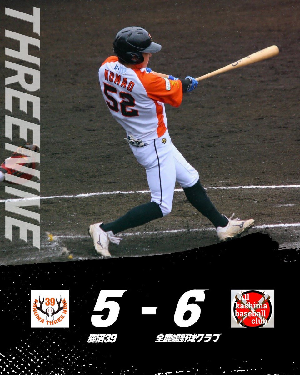 先日の試合結果です！

#鹿沼39
#決意と覚悟