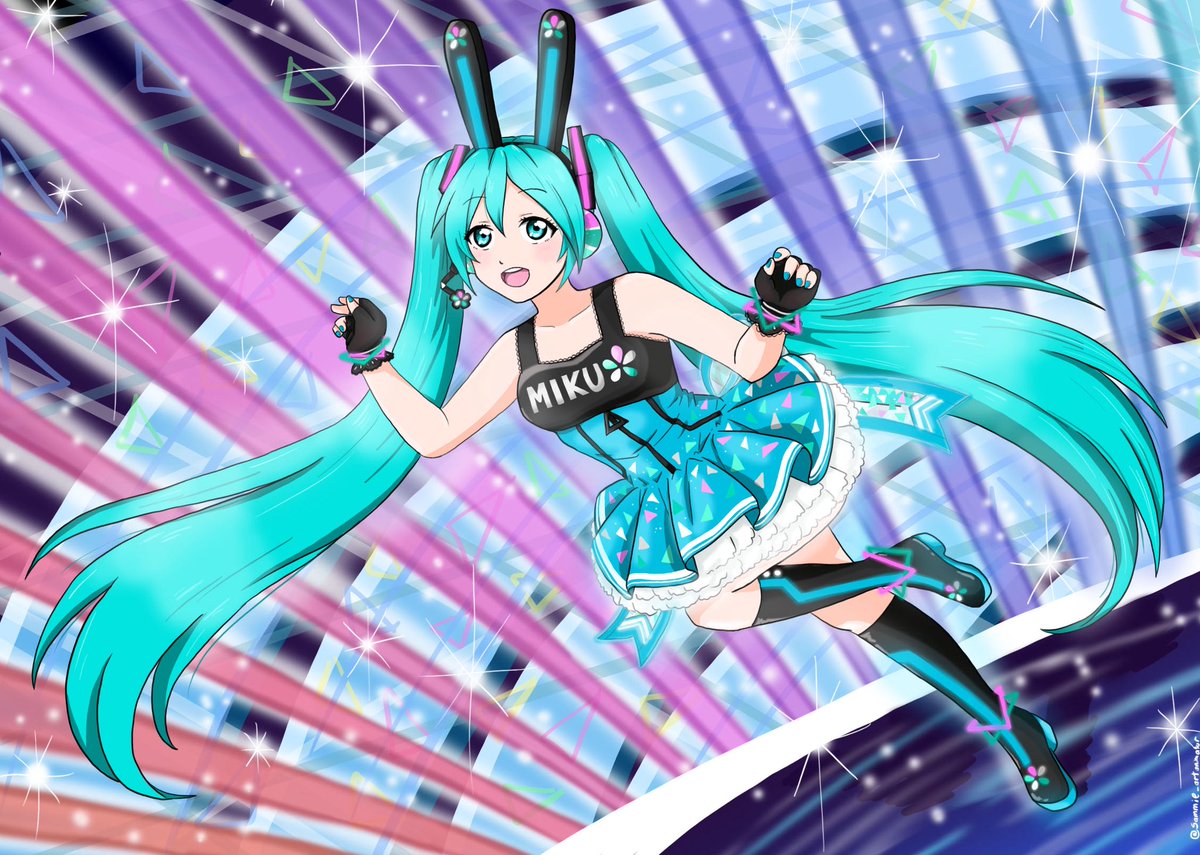 Vocacosplay's tweet photo. My art of Cyber Miku! The crossover i actually cosplayed! #lovelive #hatsunemiku #lovelivecyber #vocaloid #μ’s https://t.co/Xb6H0yImdc
