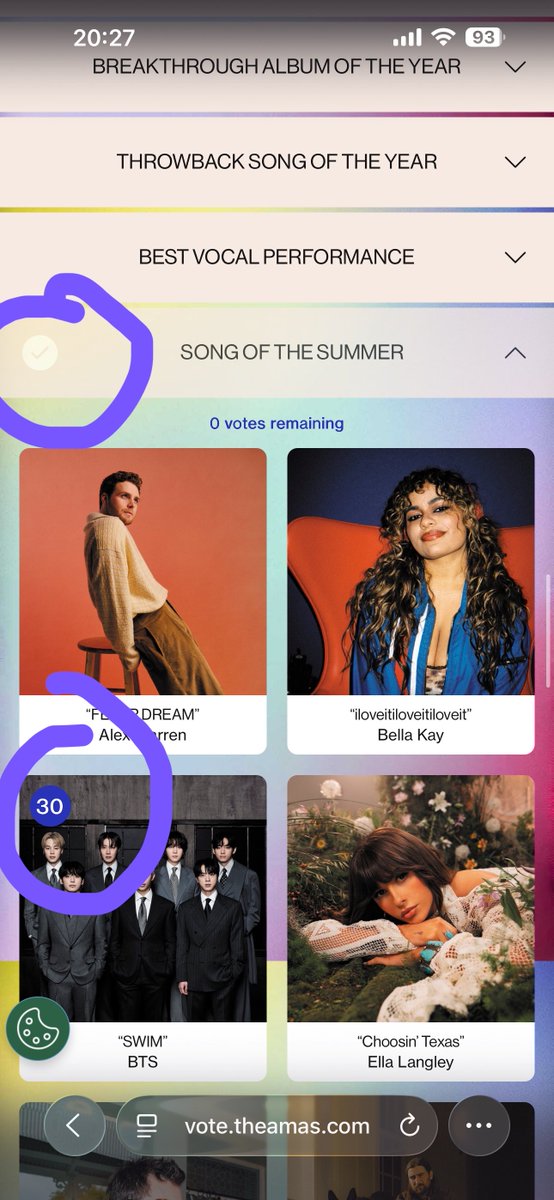 できた！
🇯🇵の時間で投票
完了でない
→投票の時のみタイムゾーン米国（cityはどこでも大丈夫そう、私はロスにした）にして
もう一度投票ページいくと
投票完了してるのをら確認できたよ！
