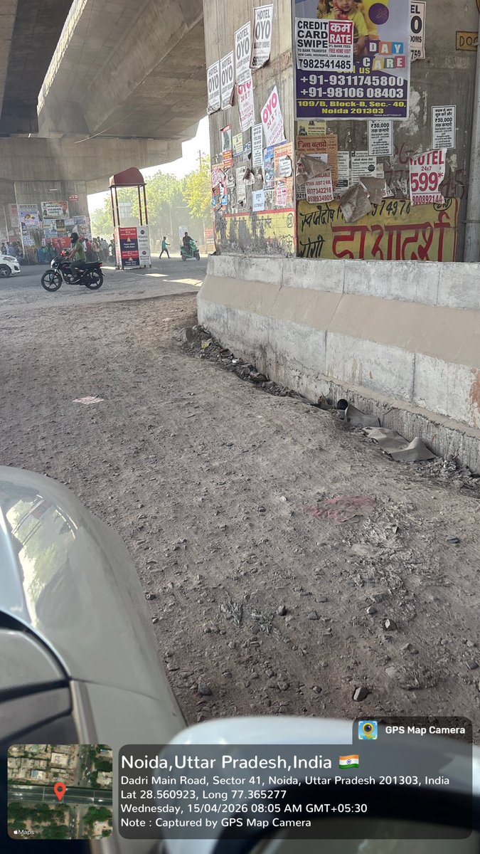 amitarorajbs's tweet photo. @CeoNoida @noida_authority @dmgbnagar 
Pls see the condition of broken road under newly built dadri flyover
Pls get the road imminently repaired 
Bad road make traffic congestion everyday both. Both side of flyover same condition
Need urgent repairs. Thanks https://t.co/1wQDE35rdC