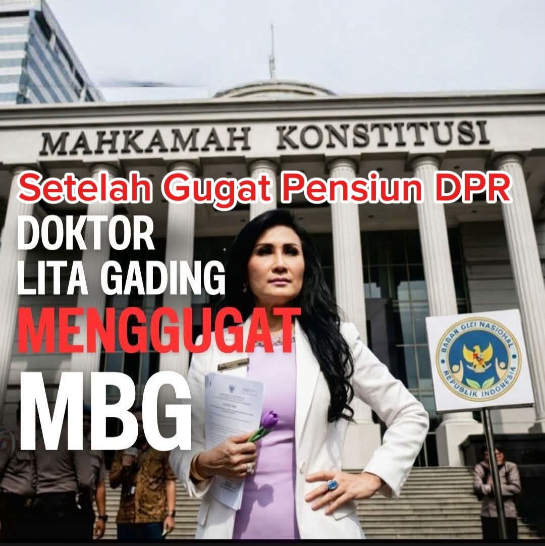 KAMI MENDUKUNG PENUH KIRAH DOKTOR LITA GADING...

SETELAH GUGAT PENSIUN DPR, DOKTOR LITA GADING MENGGUGAT MBG....‼️

#MakzulkanPrabowoProZionist
#MakzulkanPrabowoProZionist
🆘🆗