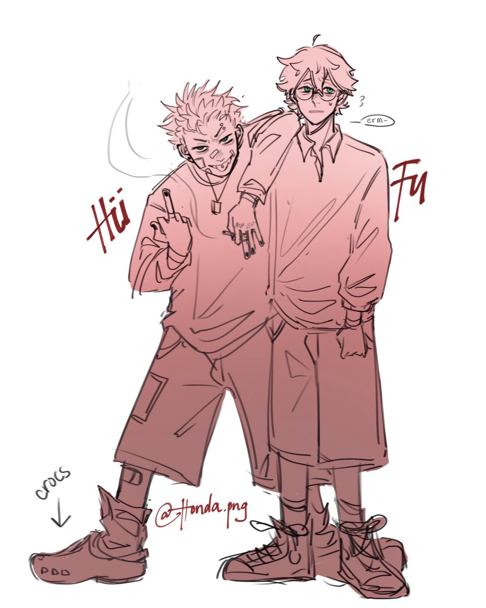 hondapng's tweet image. Fu and his evil twin (UNI AU) #gachiakuta #fu #hii
