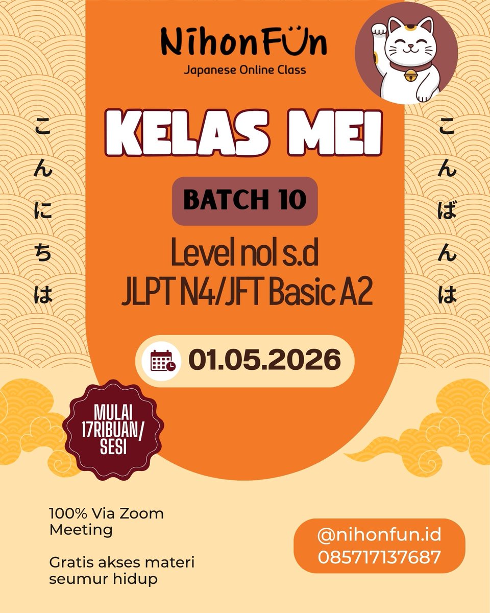 Kelas Online Bahasa Jepang dari Nol tweet media