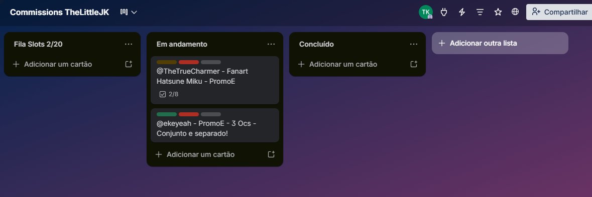Inclusive pra atualizar vocês! Estou editando bonitinho ainda pra me organizar, mas referente a essa promo refiz meu trello antigo pra não me perder kkkk
Eu quero ainda fazer meu novo carrd onde vai ter um "trello" pro pessoal ir acompanhando meu processo!