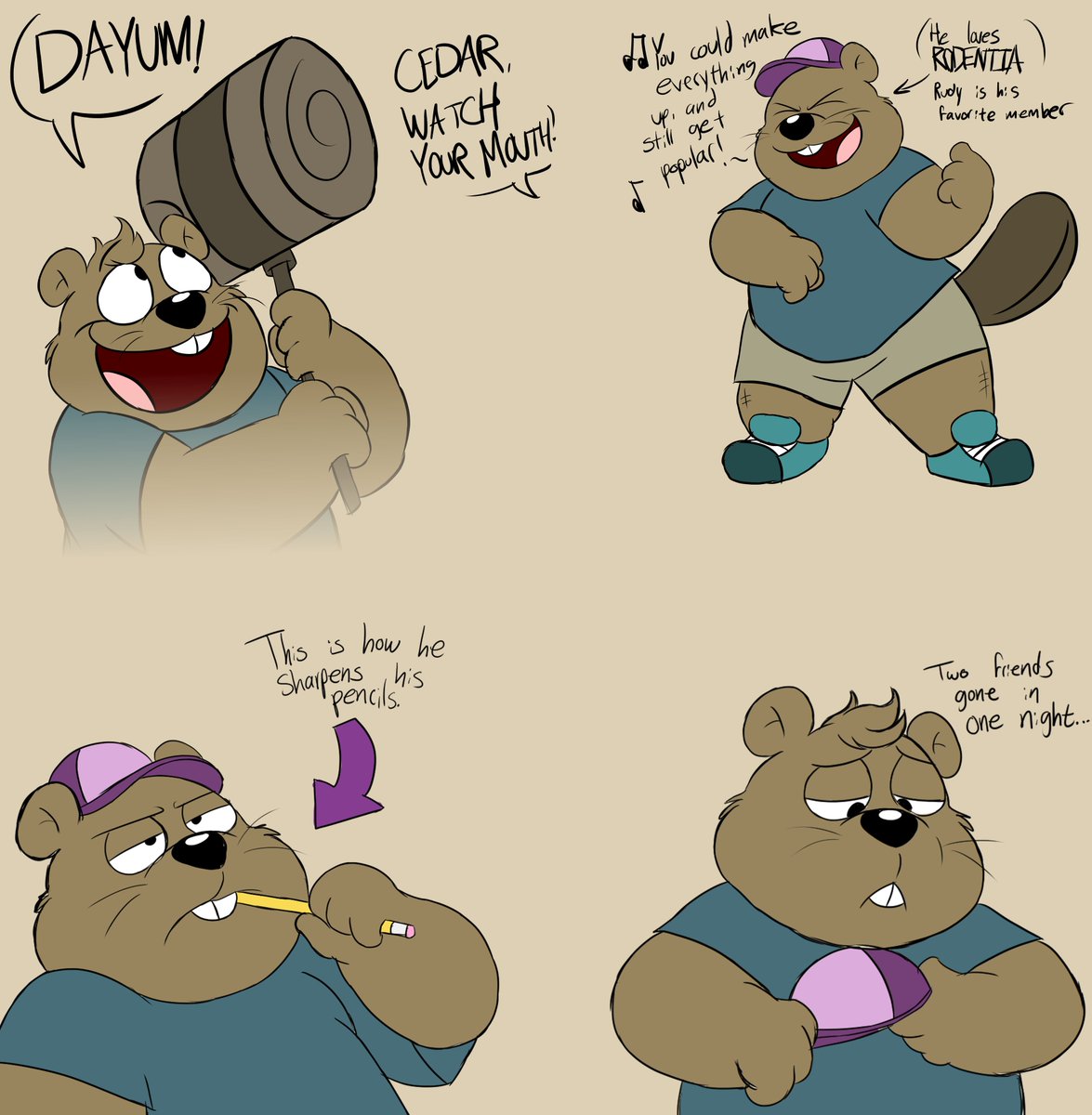 Cedar Douglas's birthday was last Tuesday (April 7th) so here's some doodles of him.

Fun fact: he would be 17 this year.