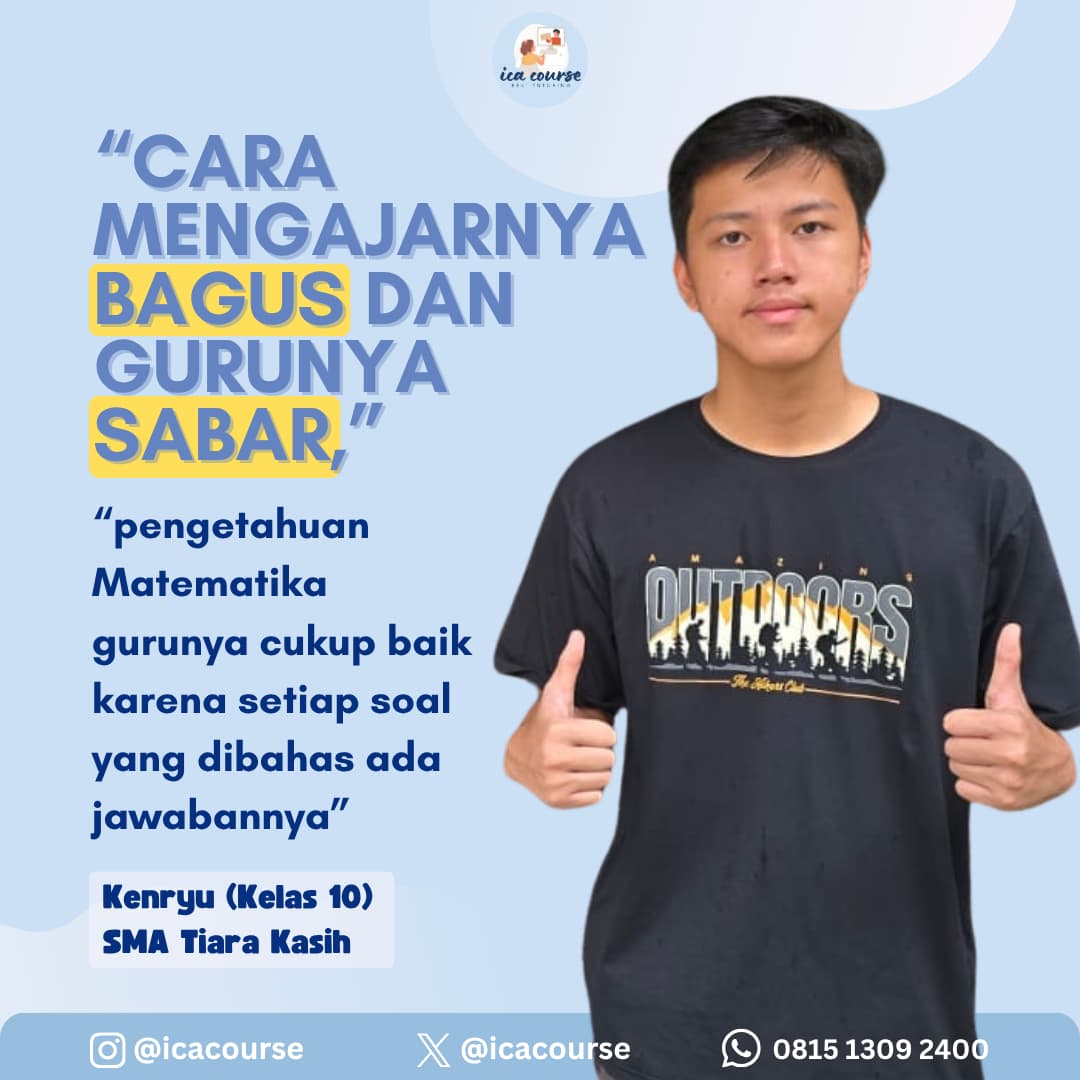 icacourse's tweet photo. Open bimbel online private untuk SD, SMP, SMA. Tersedia untuk semua mata pelajaran (Matematika, Fisika, Kimia, Biologi, Akuntansi, Ekonomi, dsb). Hubungi kami untuk info free trial class https://t.co/0uxfJBxhlK #zonauang #bimbel https://t.co/gnCVmPKI5s