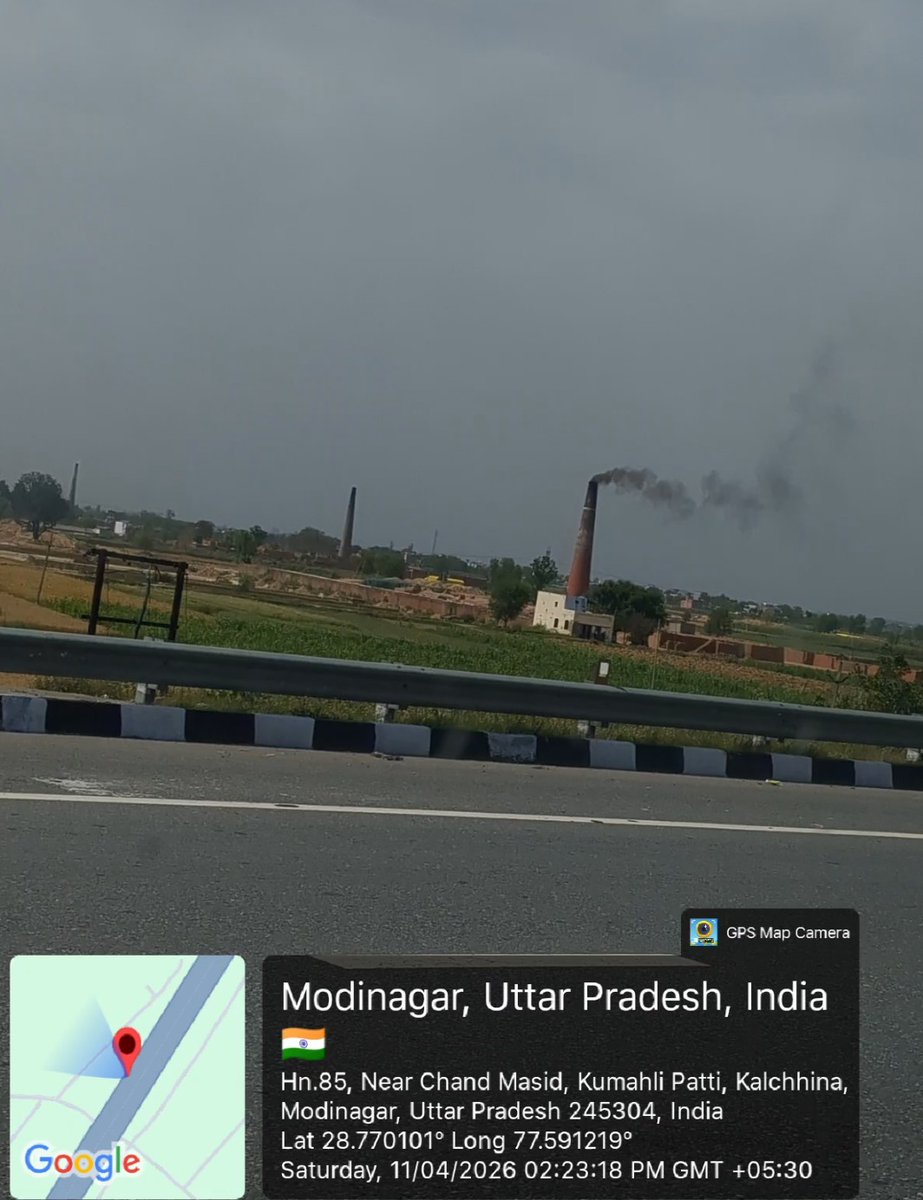 Release of black smoke Harmful gases from Brick kiln , Direct impact on masses . 
Envt Pollution , Prevention Authorities should take appropriate action 

📍Modinagar , Kalchhina  245304
Nearby Delhi - Meerut Expressway 

<a href="/CPCB_OFFICIAL/">Central Pollution Control Board</a>  <a href="/uppcbofficial/">Uttar Pradesh Pollution Control Board</a> <a href="/UppcbG/">UPPCB_GZB</a>