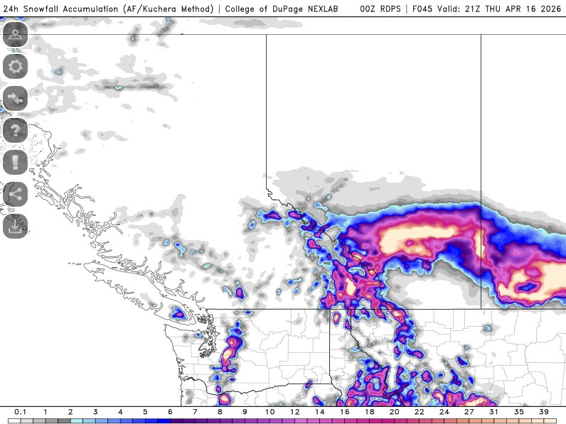 BadWeatherKyle's tweet image. Big snowfall likely in parts of southern and central Alberta from Wed PM through Thursday, causing significant impacts to travel.

But the snow should melt fast, providing beneficial moisture to soils.

More snow for the mountains west of Calgary, as well. #abstorm #yyc