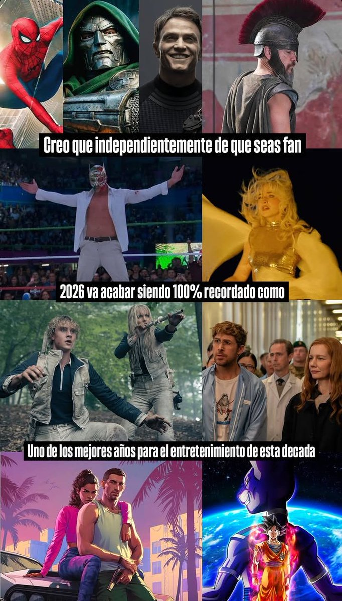 solis_atomic's tweet photo. @pretenciosoo 2026 creo que objetivamente podría ser el mejor año de lo que va de la década en cuestión de entretenimiento, lo que ha salido ha estado muy bueno y lo que queda por salir promete un montón https://t.co/tBfsitIOht