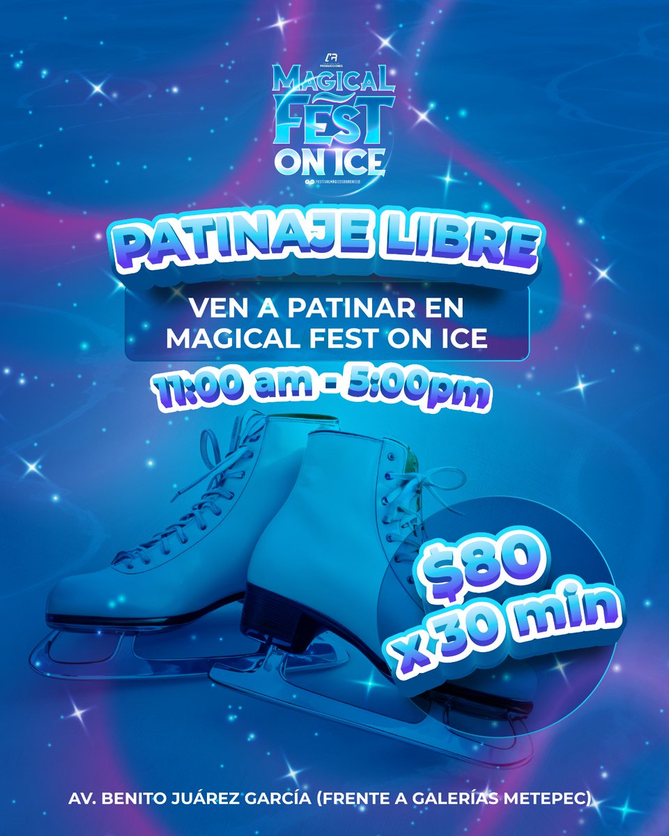 mirealva's tweet photo. ¡Diversión sobre hielo te espera! ❄⛸
Ven a deslizarte y pasarla increíble con quienes más quieres. Nuestra pista está abierta todos los días, de 11:00 a.m. a 5:00 p.m., lista para una experiencia llena de emoción. https://t.co/wHupf4b7yy