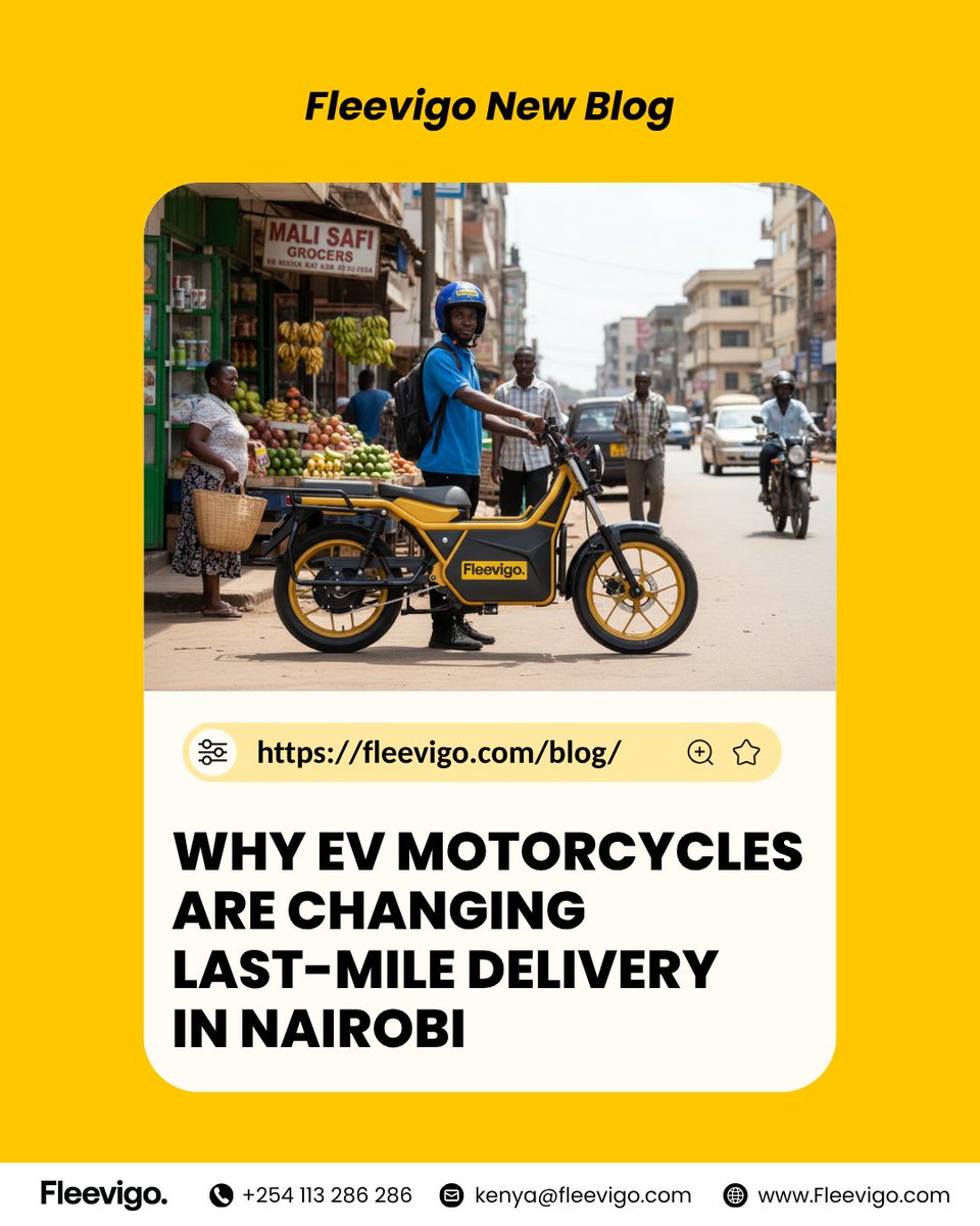 Fleevigo's tweet image. More businesses and riders in Nairobi are looking at electric motorcycles.

See how EV bikes are changing last-mile delivery in our latest blog.

Read here:
fleevigo.com/why-ev-motorcy…

#Fleevigo #ElectricDelivery #FutureOfMobility