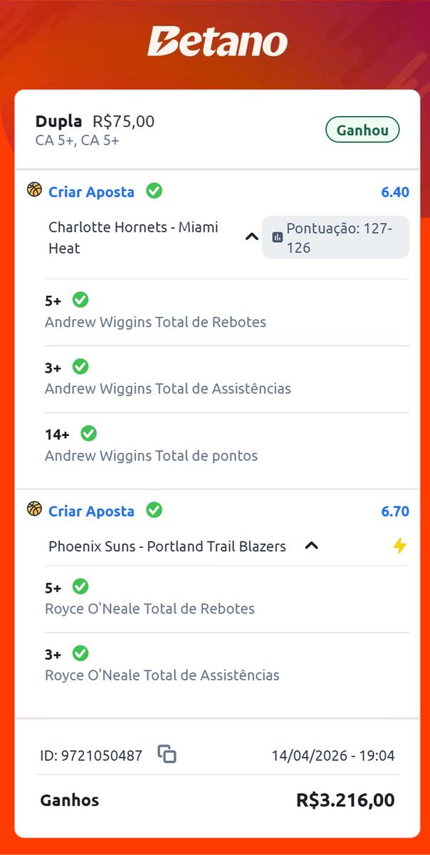 ODD 42.88✅🧞‍♂️🏀  
 
Começou o play-in 🏀🔥💥