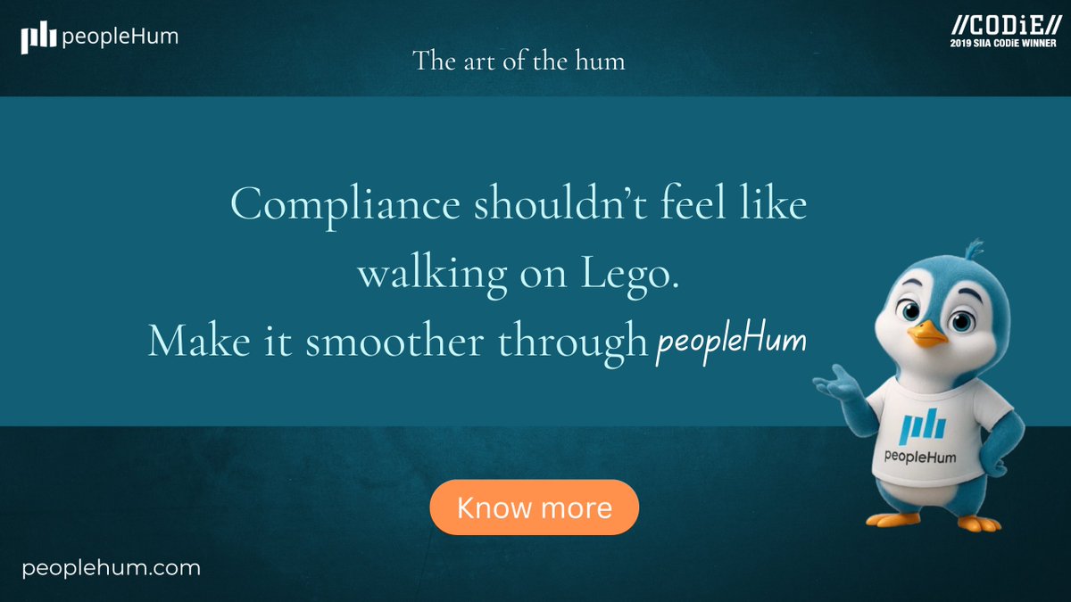 PeopleHum's tweet image. ⚖️Compliance should protect work, not slow it down.

Make it simpler and smoother.

Do it with peopleHum.com

#FutureOfWork #Compliance #HROps #DigitalTransformatio #RiskManagement #ProcessImprovement #WorkplaceInnovation