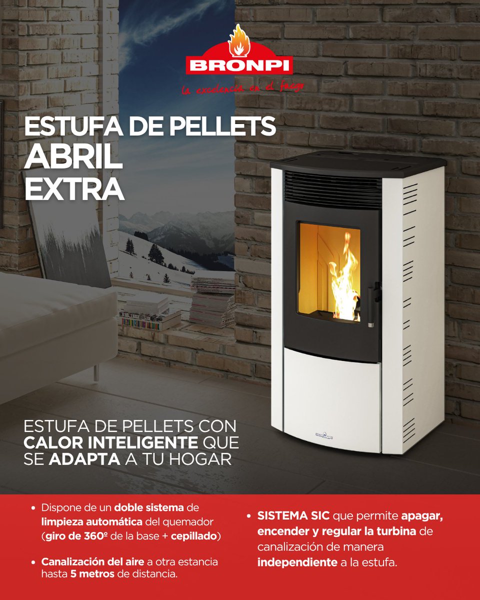 Bronpi's tweet image. 🔥Calidez inteligente para el corazón de tu hogar🔥 

Presentamos la Abril Extra de Bronpi, una estufa de pellets diseñada para quienes no quieren elegir entre estética y rendimiento. 

#Bronpi #InteriorDesign #Heating #PelletStove #Comfort #AbrilExtra #EfficientHome