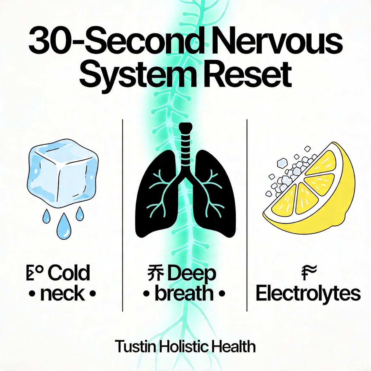DoctorEnnen's tweet image. 30-Second Nervous System Reset 🧠⚡

When stress hits, try this:
❄️ Cold neck compress (30 sec)
🫁 Deep belly breath (4-7-8)
🧂 Salt + lemon water

Instant calm. No apps needed.

Tustin Holistic Health - 714-669-3105

#NervousSystemReset
#QuickWellnessHack
#StressRelief