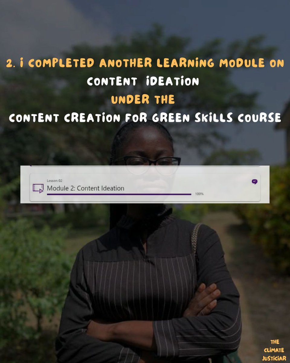 Today, I learnt about content ideation and how storytelling can be used to transform our climate crisis and I look forward to applying what I learnt soon.