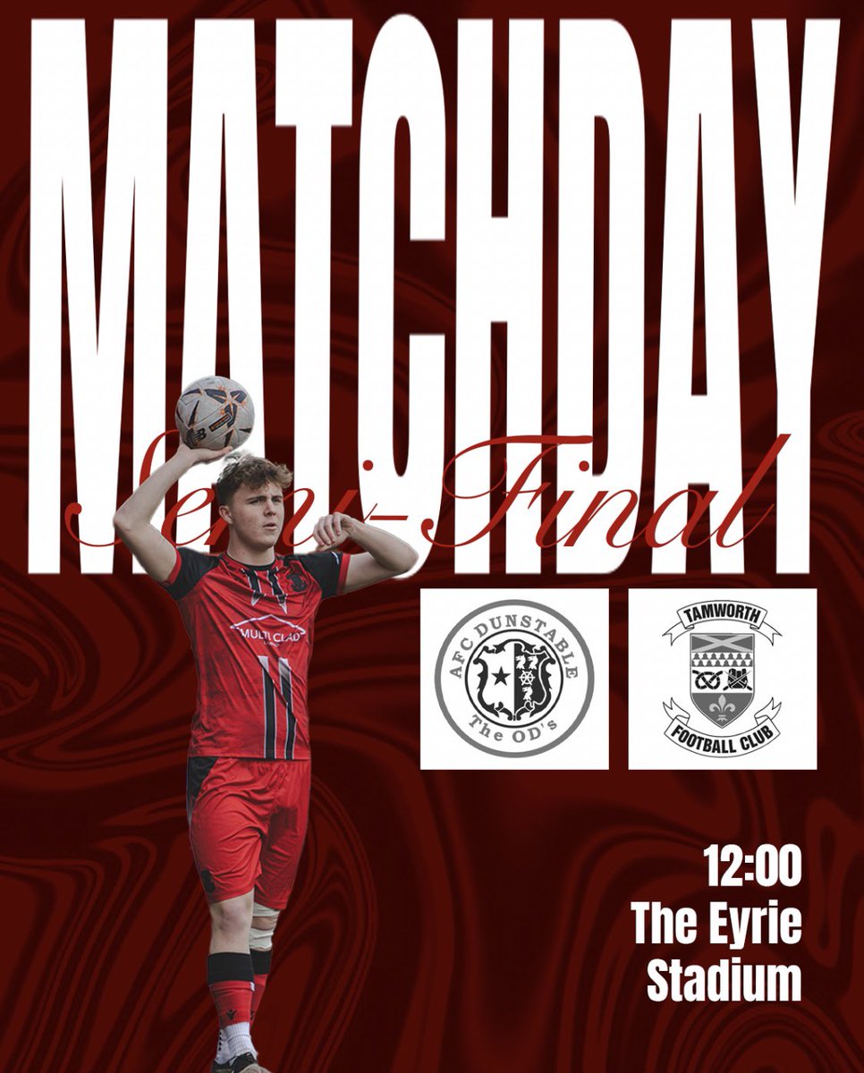 TamworthAcademy's tweet image. MATCHDAY! 👊🏻

It’s Semi-final day for our U19s as they travel to face AFC Dunstable! 

Good luck lads 💪🏼 

#coyl #academy #tamworthfc #futuresbright #pathwaytosuccess
