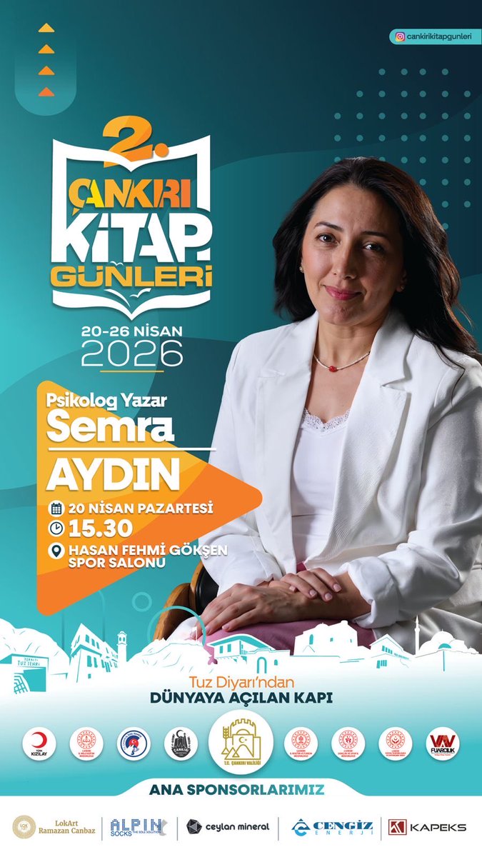 semraaydin06's tweet photo. “Ben kimim, ne istiyorum ve bu hayatın neresindeyim?”
soruları senin de zihnini kurcalıyorsa…

Psikoloji, nörobilim ve hayatın gerçekleriyle harmanlanmış bu söyleşimize davetlisin 🍀

2. Çankırı Kitap Günleri’nde görüşmek üzere! 👋 #GelecekSensin #KitapFuarı https://t.co/v5xreTlRfb