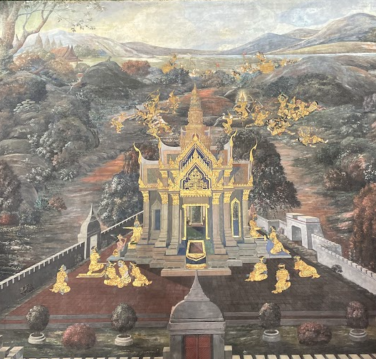 AmazingThaiJP's tweet image. 壁画クイズ！

この写真はバンコクの３大寺院ワット・プラ・ケオ、ワット・ポー、ワット・アルンのうち、どの寺院にある壁画でしょうか？👀

💡ヒント
このお寺には、お坊さんがいません！☺

👇の選択肢から、回答してみてね🐷

＃タイ　＃バンコク