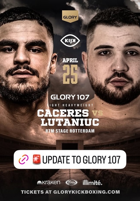 The promising cruiserweight 🇷🇴 Sebastian Lutaniuc (PFG „Bistrița”) moves up again to fight on short notice against 🇳🇱🇹🇷🇨🇱 Cem Cáceres (<a href="/mikepassenier/">Mike Passenier</a>) 

The 24-year-old Romanian, who once threatened Liu Ce, replaces Kepenek. Since then, he has won the ISKA world title. #GLORY107