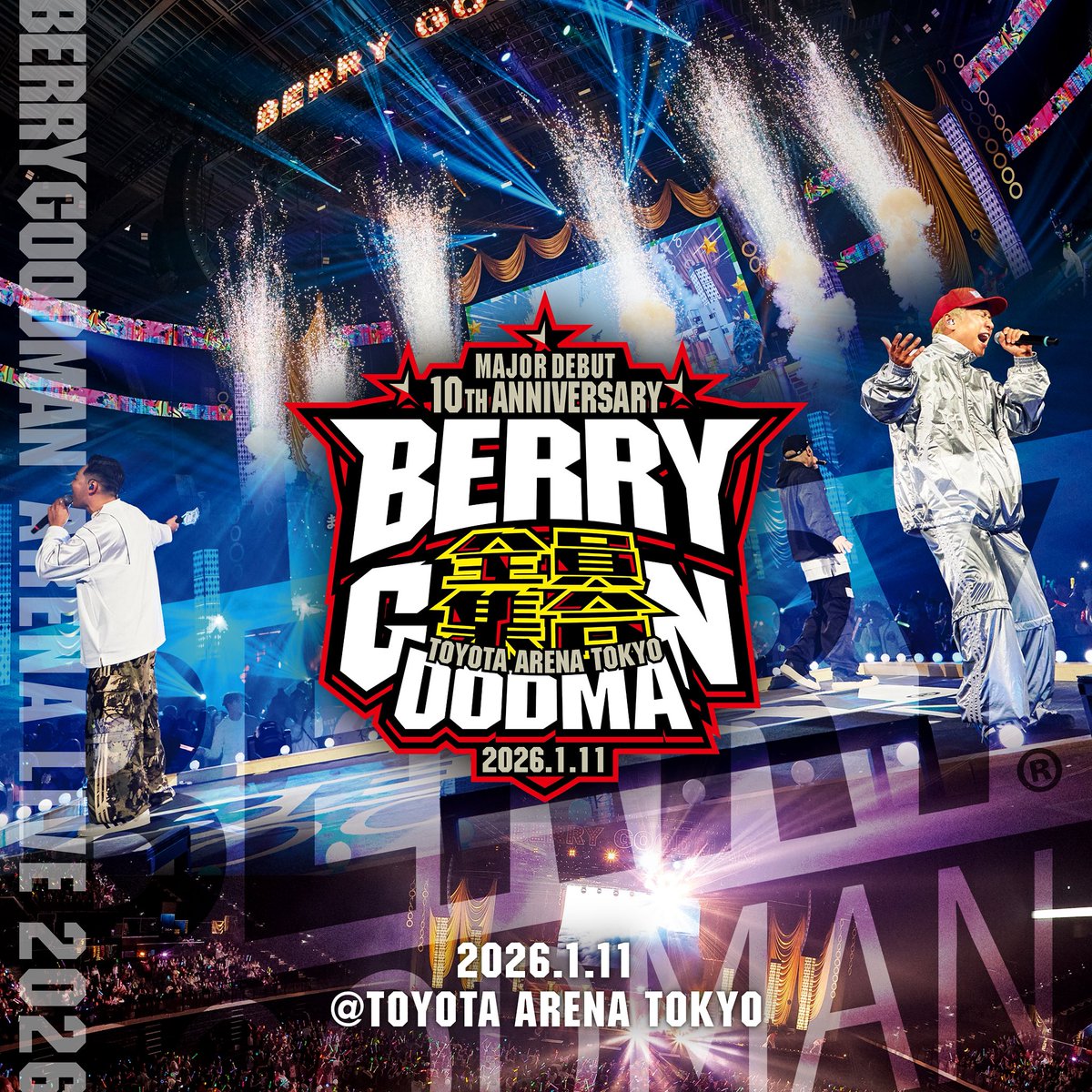 TeppanMusic's tweet photo. ⠀/／
🔥あの熱い1日をもう一度🔥
\＼

「ARENA LIVE 2026 〜全員集合!!〜」
4月22日(水)配信リリース決定！

今年1月に開催、TOYOTA ARENA TOKYOでの1万人規模のワンマンライブを音源で配信リリース！

Pre-add/Pre-save(配信予約)はこちらから
▼https://t.co/A6qeOHOD50

#ベリーグッドマン https://t.co/IkcHp7bAbg