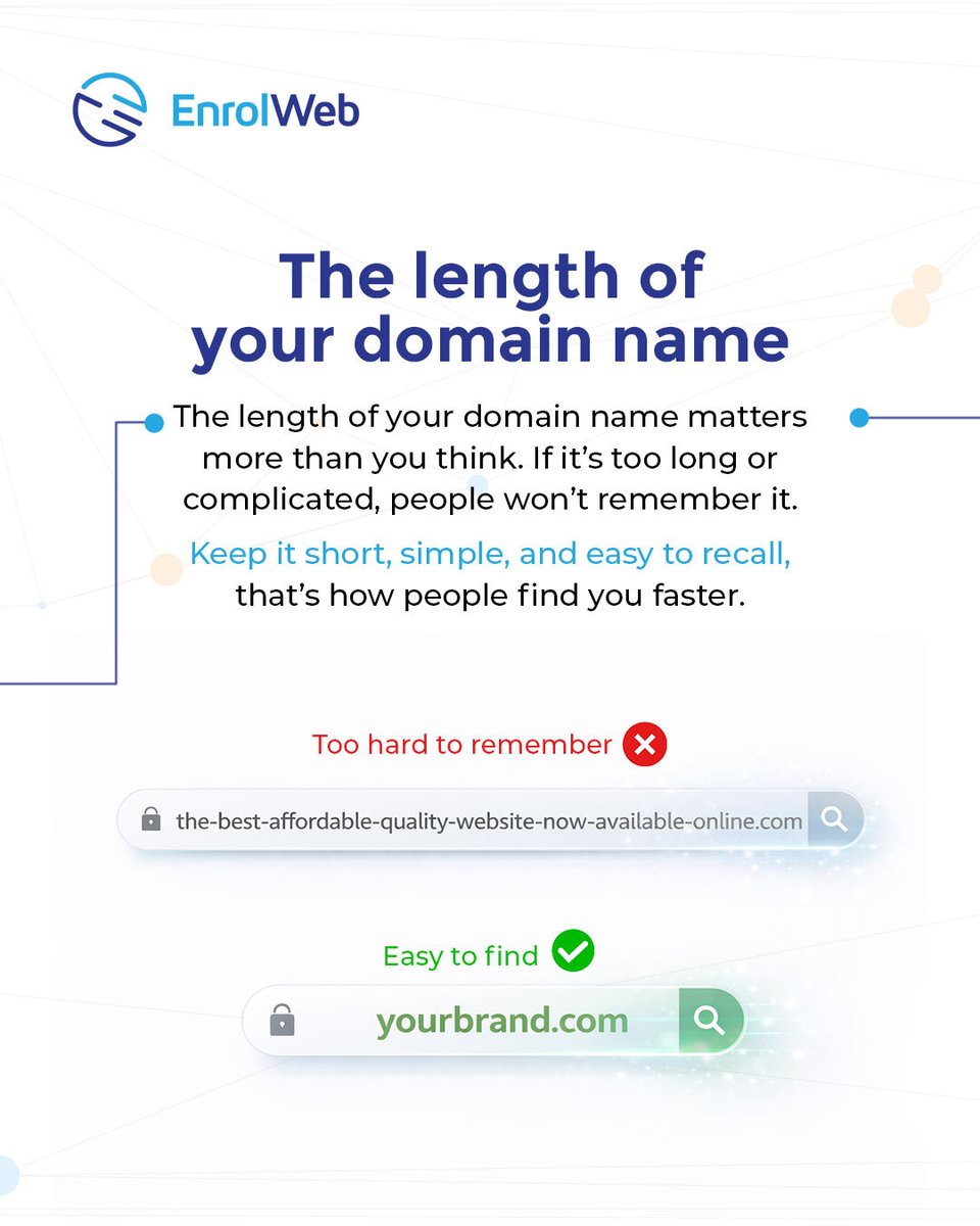 enrolweb's tweet image. Most of the time, it’s not about the product, the 
price, or even the marketing,it's about the domain.
Don’t leave your first impression to chance.
Send us a DM to secure your domain today and let's get started
#EnrolWeb #digitalbusiness #webservices