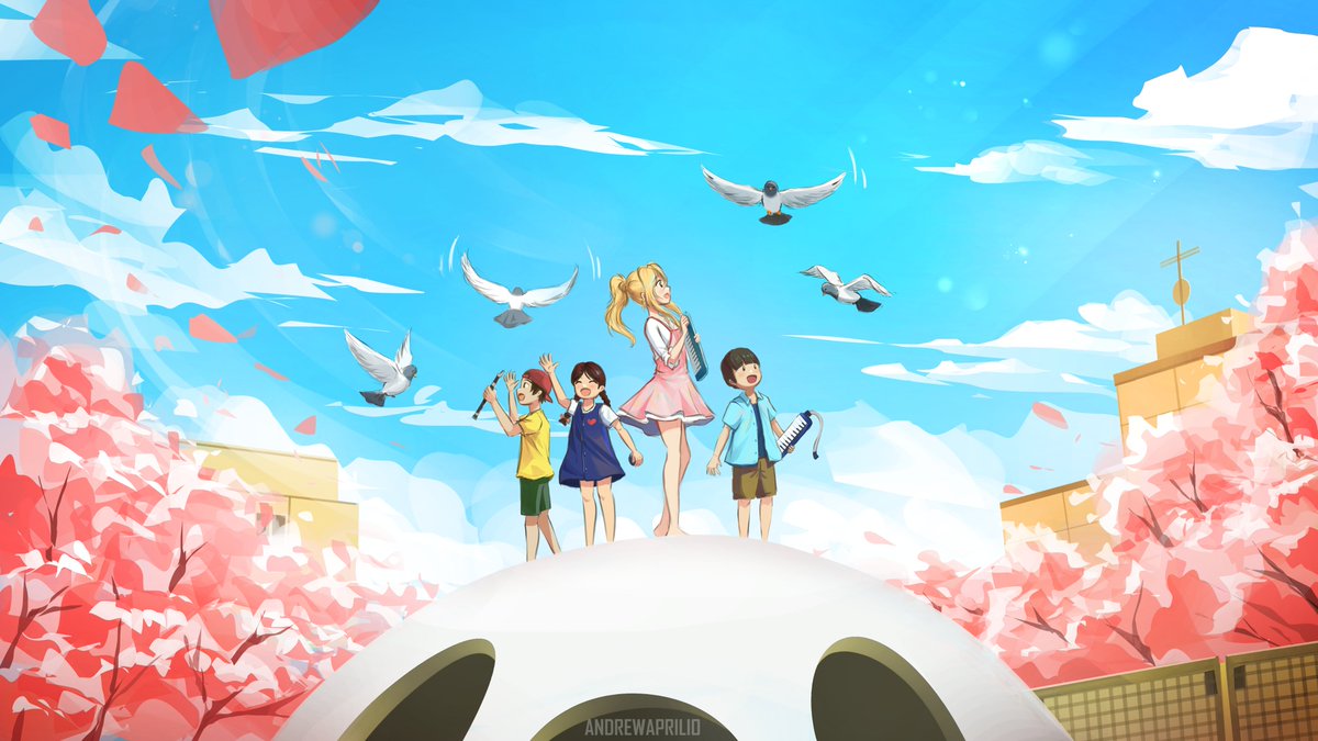 it's April so it's good time to draw Kaori fanart  - shigatsu wa kimi no uso