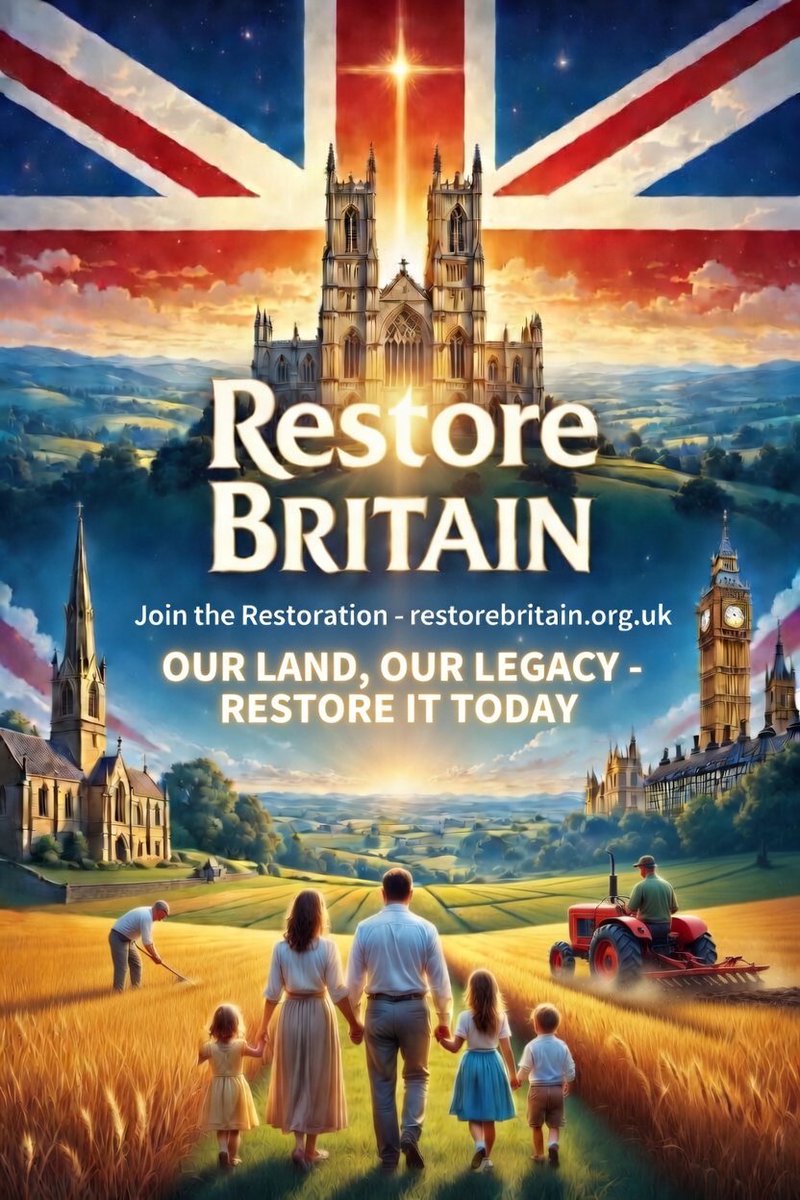 kevcrab's tweet photo. @ABridgen 🇬🇧Our children deserve a Britain worth inheriting. Not one hollowed out by weak leaders, open borders, and eroded values.
Restore Britain will fight for secure borders, low taxes, and national pride—so our kids grow up in a proud, safe, free nation 🇬🇧
#RestoreBritain
#Ruperlowe https://t.co/wWHnNJo8Q4