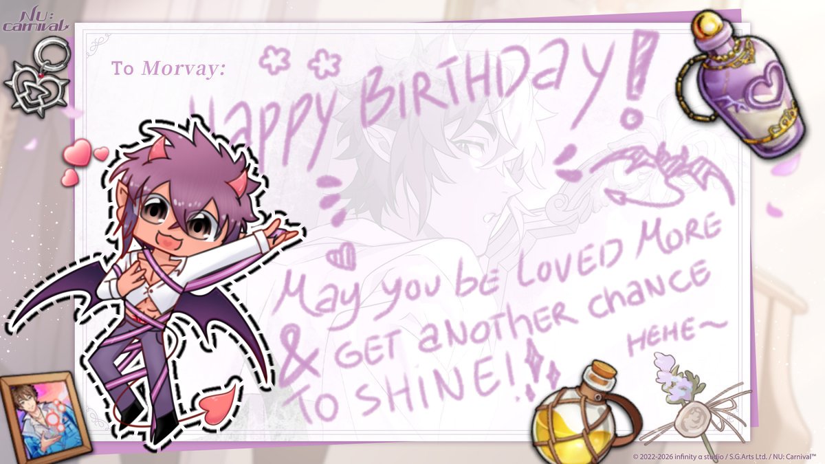 NinjaAUDAA's tweet photo. Morvay's Bday~! ✨
I decided to join the event, but with something extra. I drew him ^^
Also it's my first time drawing something about NU: Carnival UuU which.. I really want to do it.
Please... Oh please... Please have another SSR, I beg you 🔫
#nucarnival #nucarnivalmorvay #art https://t.co/hlzMraEB43