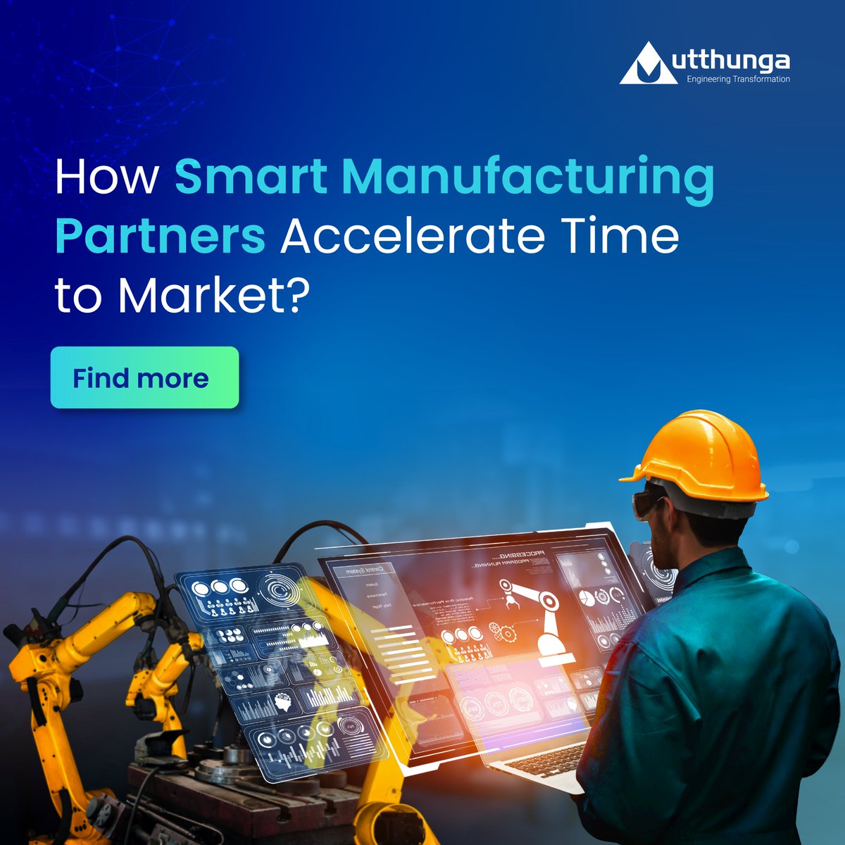 Utthunga's tweet photo. Why do products take 18 months to launch after 12 months of design?  
Disconnected teams. 
Our smart manufacturing solutions bring them together. 
Read more: https://t.co/6F9LbhXvFn
#Utthunga #SmartManufacturing #ProductEngineering https://t.co/oaV1gUWCfB