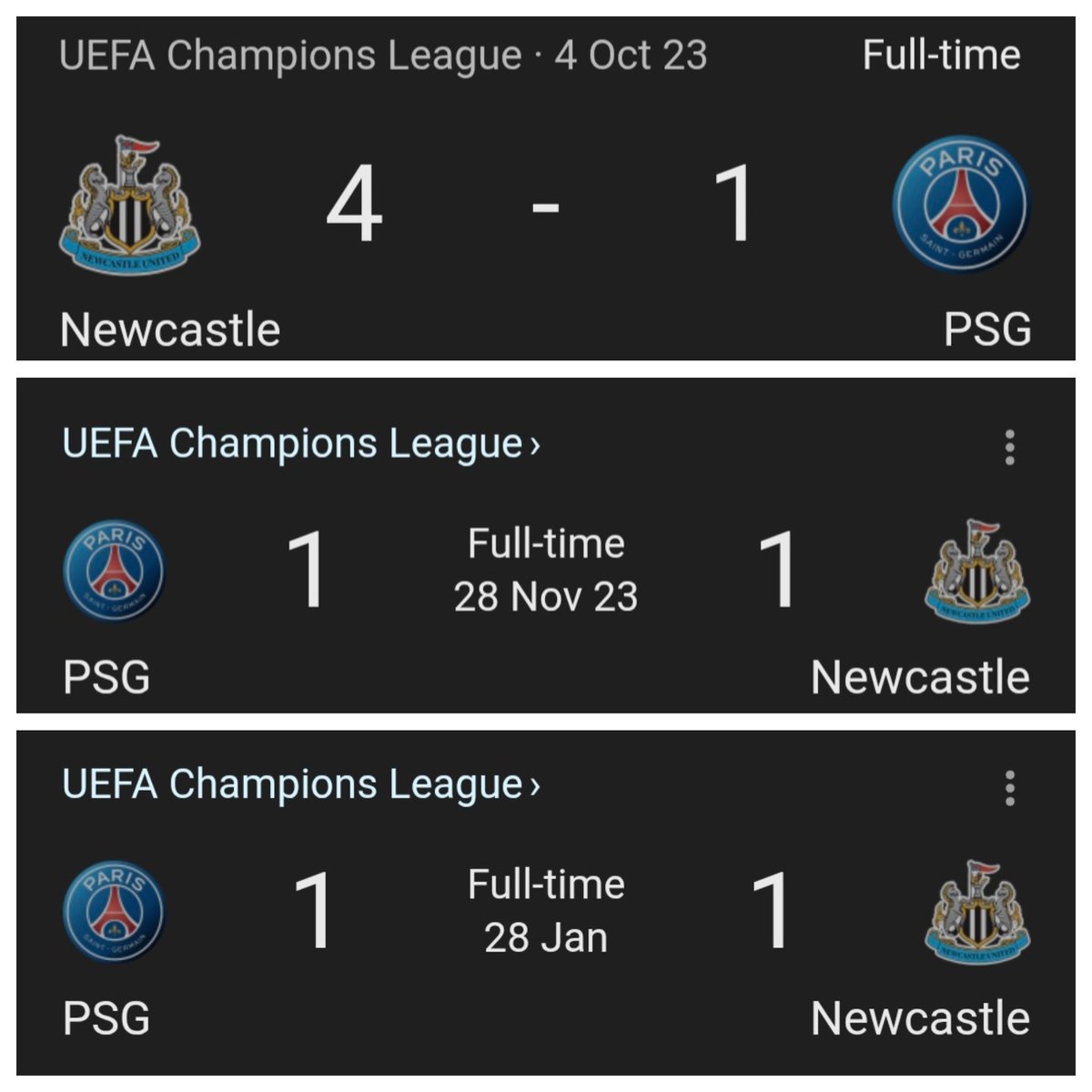 stv_ncl's tweet image. It's funny how all these accounts boast about how PSG have beaten teams from England.

Yet Newcastle are three unbeaten against them yet that doesn't get mentioned.

#NUFC ll #NUFCFans