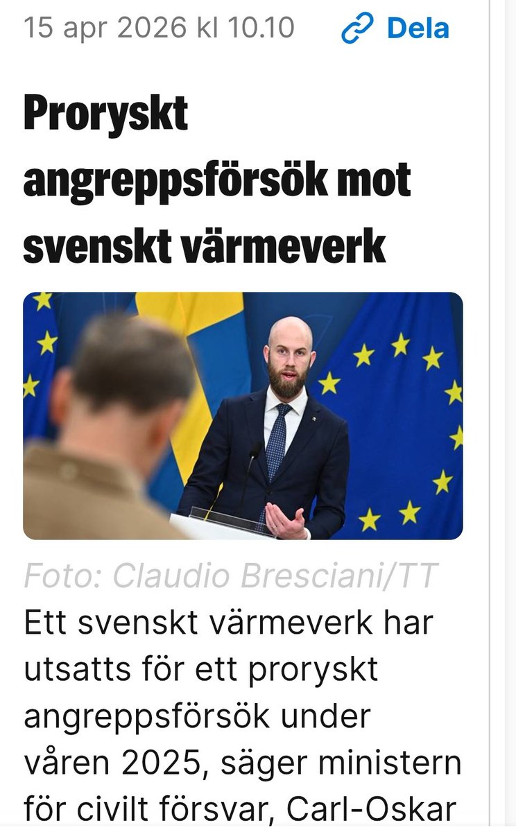 Kan lugna Dumbo, hade det varit ett angrepp, så hade vi haft ett värmeverk mindre. 😅🔥