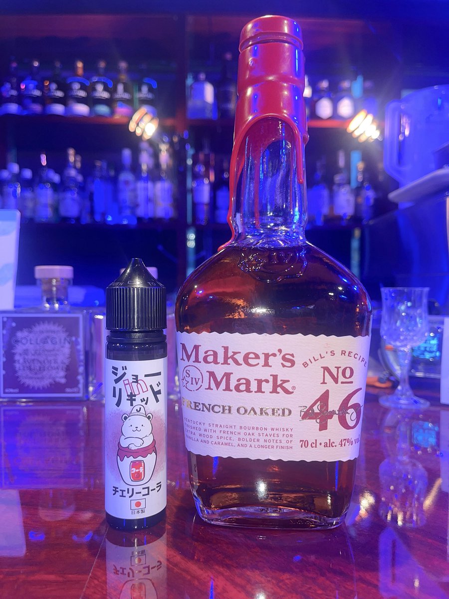 shj_akiba's tweet image. 本日のおすすめ #VAPE  💭🖤

#ジョーinリキッド　のチェリーコーラ味！駄菓子のような懐かしさと、チェリーキャンディのような甘みがマッチしたリキッド🍒

おすすめの #VAPEfusion はほんのり甘いウイスキーのMaker's
Mark No.46🥃˚✧₊

＃聖氷女教会