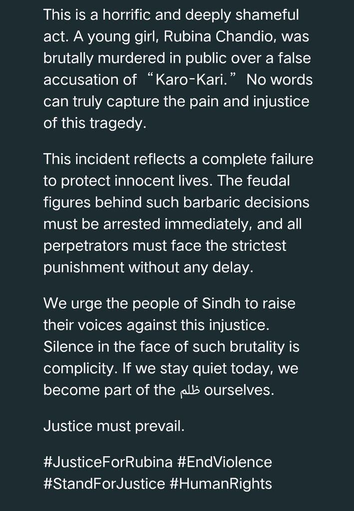 Iam_Waqas's tweet image. #JusticeForRubina #EndViolence #StandForJustice #HumanRights