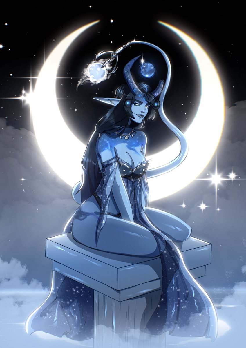 ZatmenieSFWart's tweet image. “Moonlight keeps her secrets ✧
the silence of space, the cold of stars, and a gaze you can get lost in”
#art #fantasy