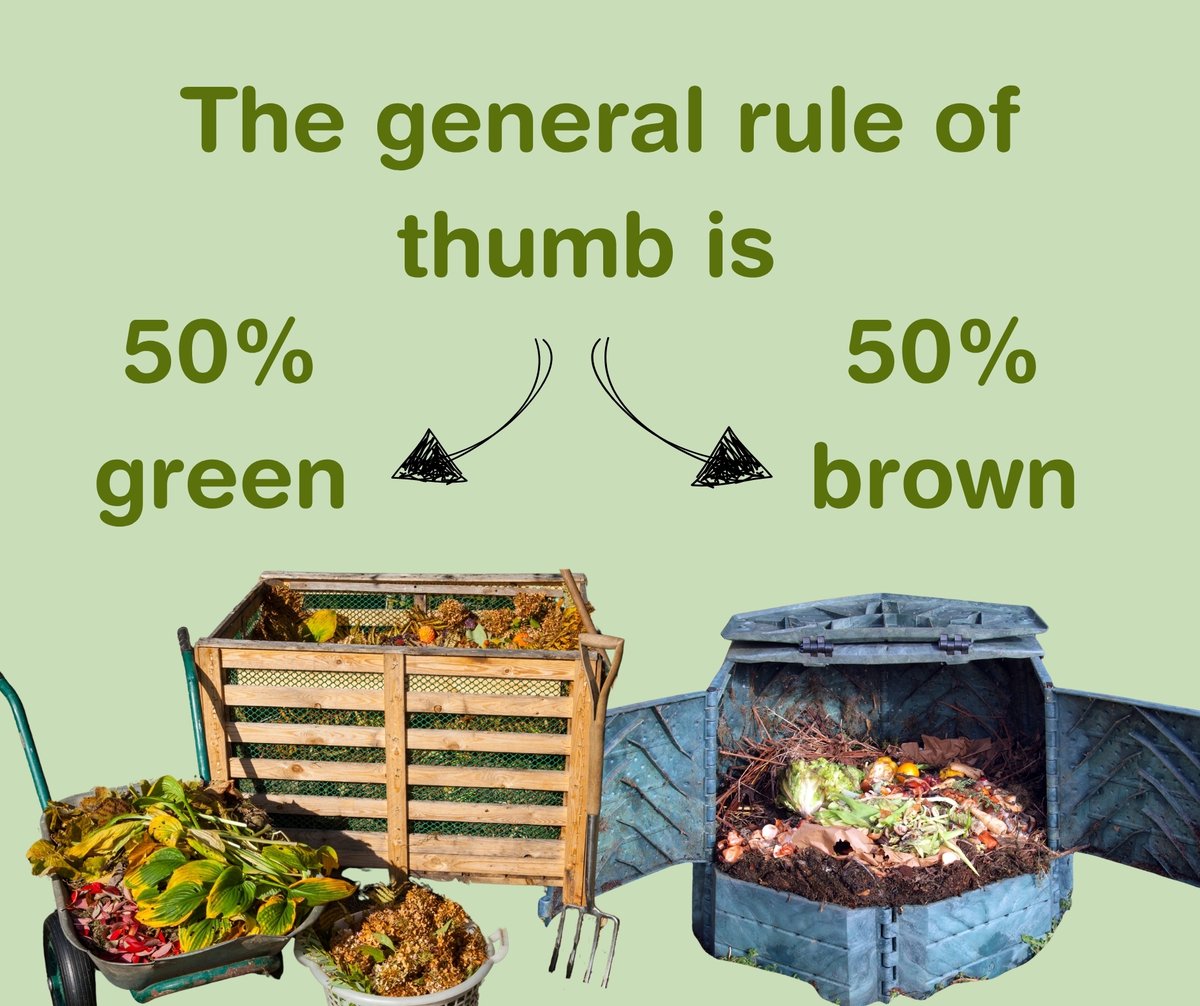 RecycleDevon's tweet image. Want perfect compost? It's all about the mix!🪱Aim for a 50/50 balance of carbon rich 'browns' and nitrogen rich 'greens' to keep your compost healthy. Get started composting, here: recycledevon.org/compost 

#compost #zerowaste   #gardening