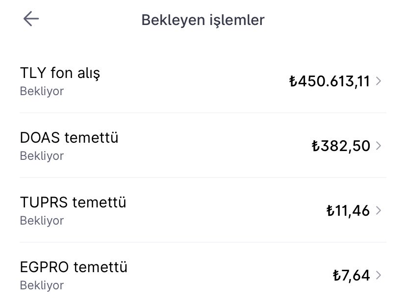 15.04.2026
Merhaba 👋 

Çıktığım fonları #TLY Fonuna çevirmeye başladım. Emtia (Altın-Gümüş) satmadım.

 382 bin tl #AFT  bıraktım. 

Bakalım 🤔 

Alımlar

#DOAS 5 Lot / Toplam 30 Lot

#TLY 450.000 eklendi yarın da ekleyecem fondan çıkınca.

Tavsiye değildir. Kendime notlarımdır.
